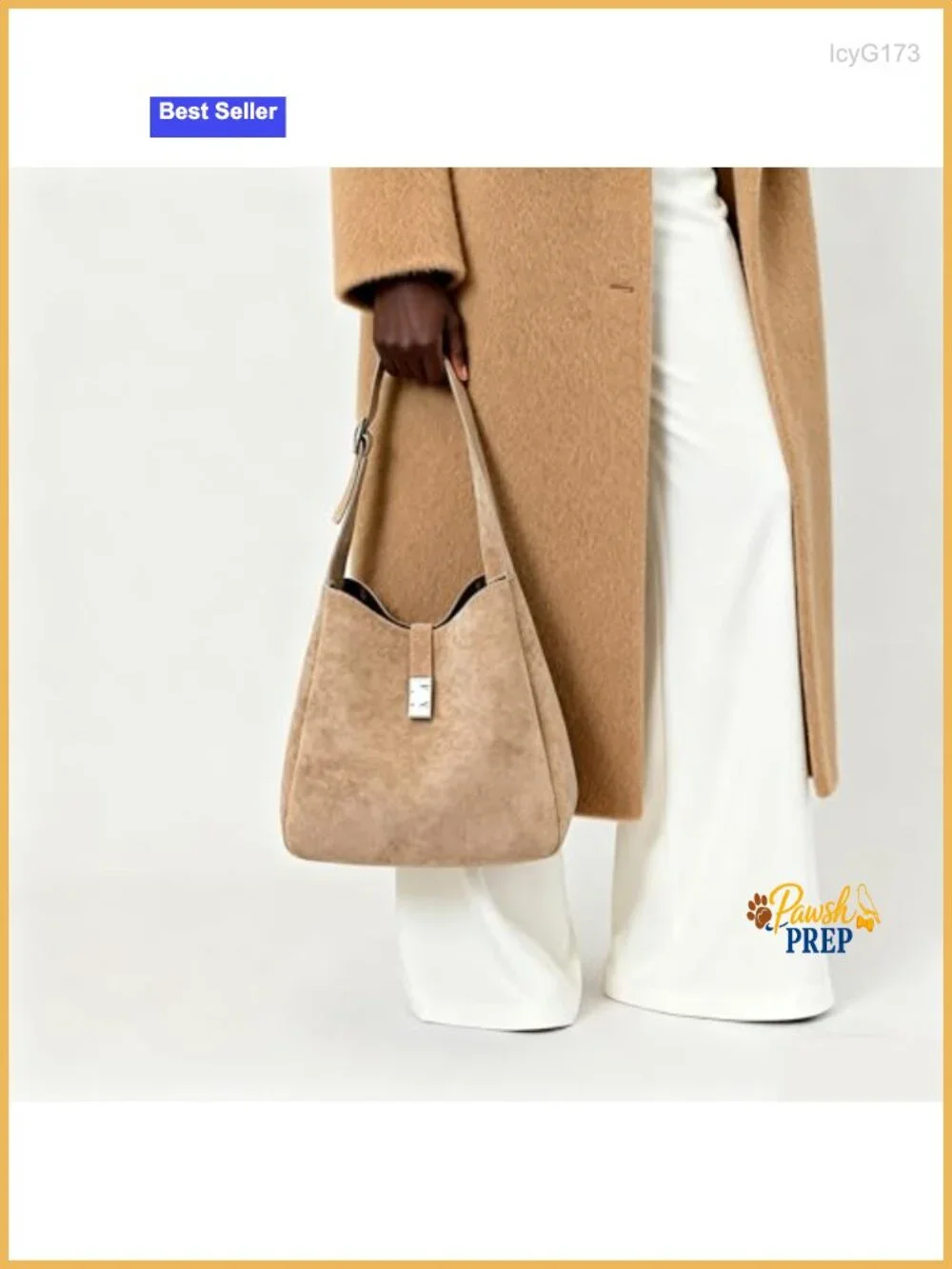 Women's Slouchy Hobo Shoulder Bag Faux Suede Minimalist Retro Purse with Pouch